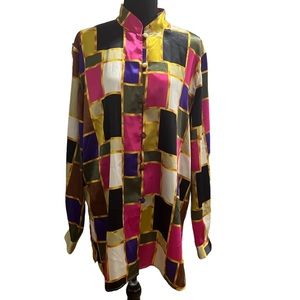 CHRISTIE & JILL Multi-colored geometric design blouse Size:XL SKU:R-CJill 519